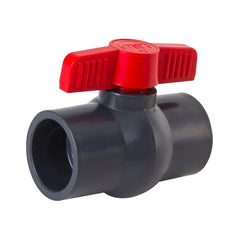 25mm Compact 2 - Way Ball Valve With Grey PVC & Red Handle - H2O Warehouse