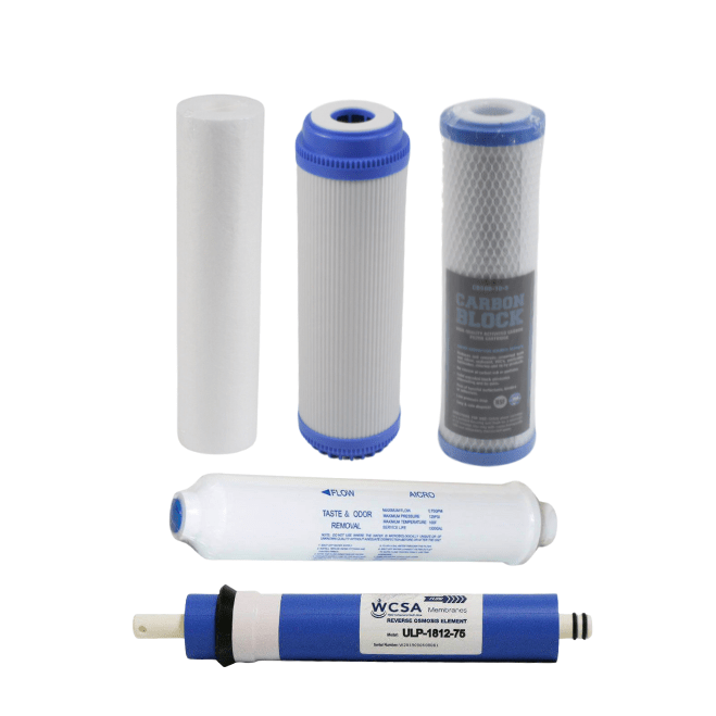 75 GPD 5 - Stage Reverse Osmosis Replacement Filter Set - H2O Warehouse
