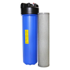 Big Blue Water Filter Housing, 20 Inch, 1 Inch port With CTO Carbon Block & Epoxy Coated Mounting Bracket - H2O Warehouse