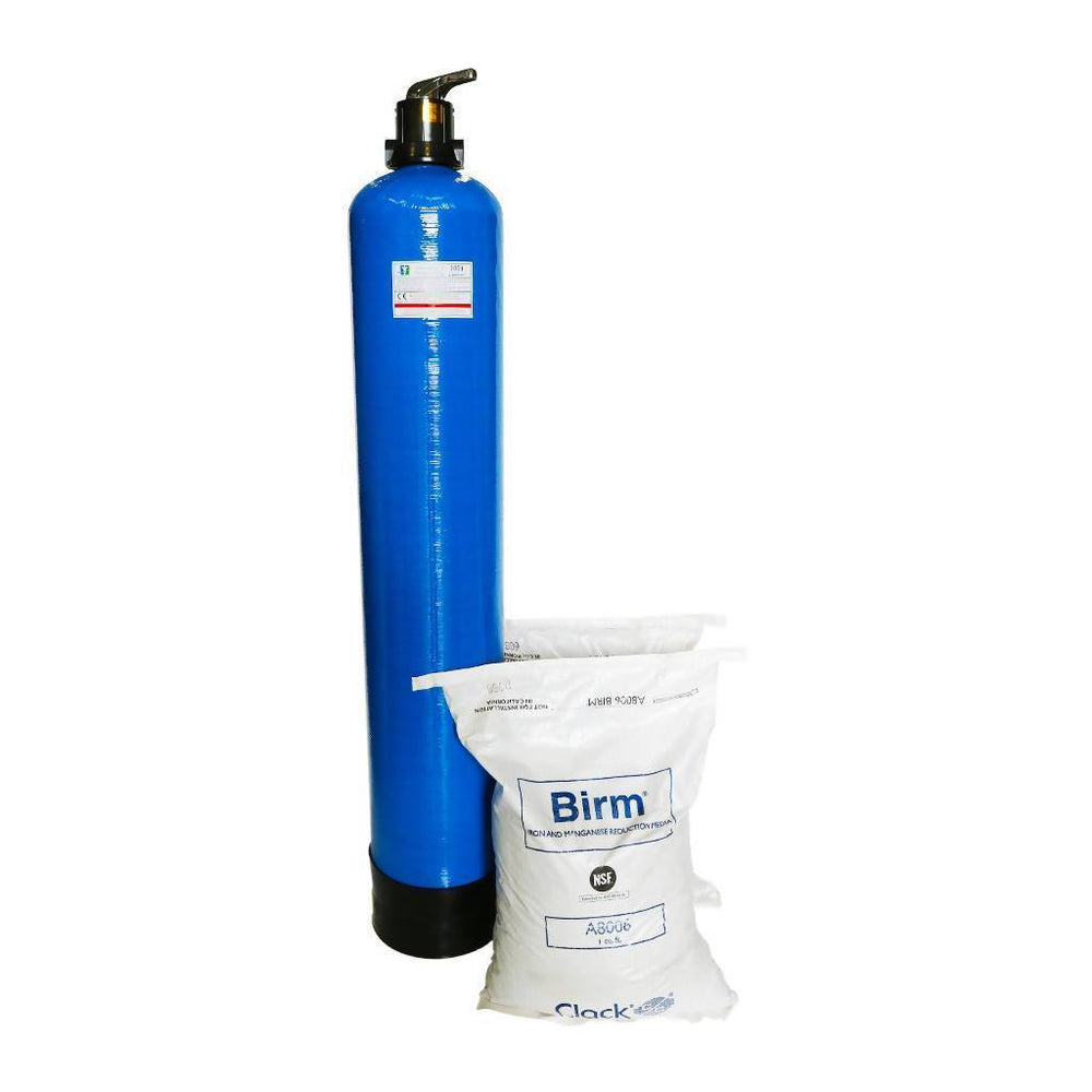 BIRM Media FRP Vessel 10x54 Manual Backwash Complete With Media - H2O Warehouse