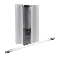 Combo: DARLLY Premium | 3 - Stage Big Blue Replacement Filter Set + 55W UV Lamp - H2O Warehouse