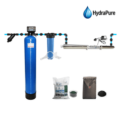 HydraPure 50 L Whole House Filtration System – Automatic Backwash (Dual Medium GAC + AFM) - H2O Warehouse