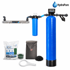 HydraPure 50 L Whole House Filtration System – Automatic Backwash (Dual Medium GAC + AFM) - H2O Warehouse