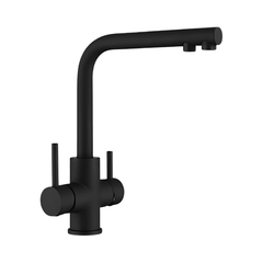 Matte Black Stainless Steel 3 - Way Mixer Faucet – Hot, Cold & Purified Water | 4021BK - H2O Warehouse