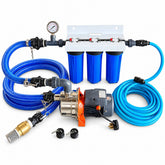 Portable 3-Stage 10-Inch Slimline Camping Water Filtration System with LEO 0.3kW Pump – 600 L/h - H2O Warehouse