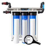 Pre-Plumbed 3-Stage Big Blue Water Filtration System – 20” | 2720 L/h | 55W UV Steriliser | 1" x 32mm PVC Pipework - H2O Warehouse