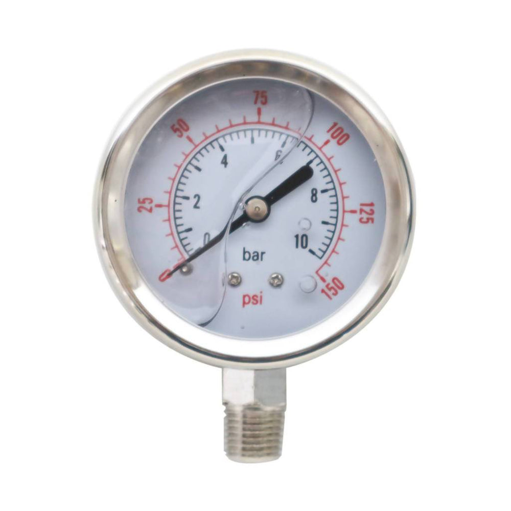 Pressure Gauge (0 - 10 Bar, 63mm Diameter, ¼Inch Bottom Entry) - H2O Warehouse