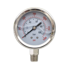 Pressure Gauge (0 - 100 Bar, 63mm Diameter, ¼Inch Bottom Entry) - H2O Warehouse