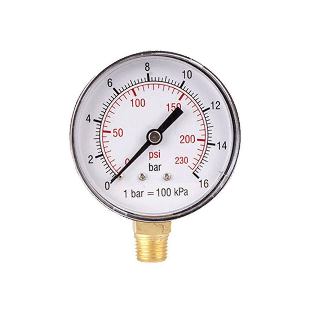 Pressure Gauge (0 - 16 Bar, 63mm Diameter, ¼Inch, Back Entry) - H2O Warehouse