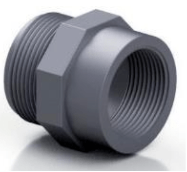 PVC - U Reducing Socket Male x Female - BSP Threaded | High - Quality Pipe Fitting - H2O Warehouse