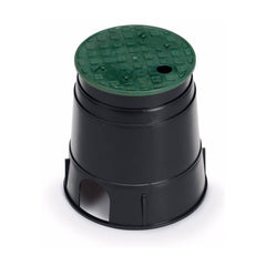 RAIN BIRD PVB6RND Round Valve Box, 15cm Black Body & Drop - in Green Lid - H2O Warehouse