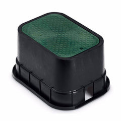 RAIN BIRD PVBSTD Standard Valve Box, 30x46x33cm Black Body & Drop - in Green Lid - H2O Warehouse