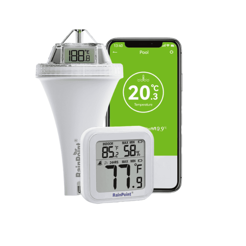 RainPoint Smart Pool Thermometer with Indoor Display - H2O Warehouse