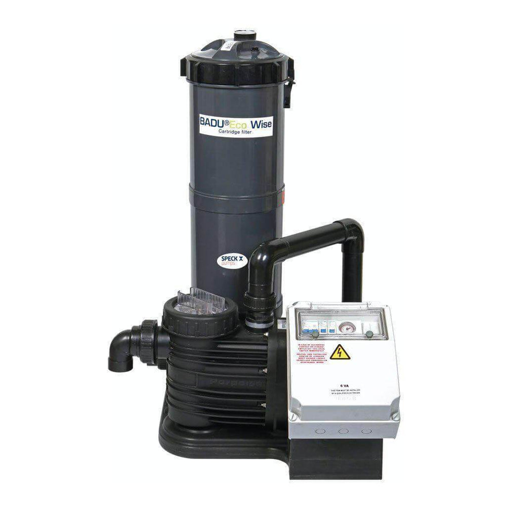 SPECK BADU Eco Wise Combi 4 With BADU Porpoise 22 Self - Priming Circulation Pump & BADU Eco Wise 4 Cartridge Filter (85000L Pool, 1.1kW, 230V) - H2O Warehouse