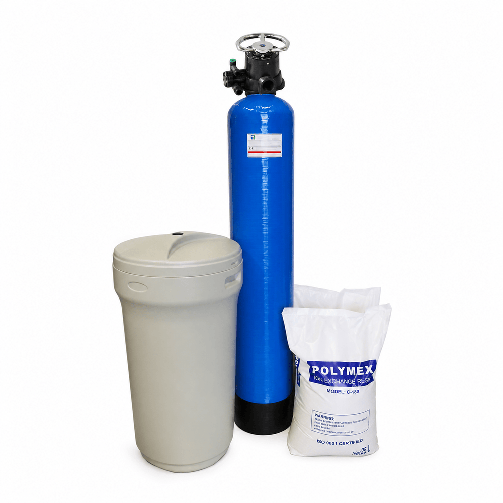 Water Softener FRP Vessel 10×54 – Manual Runxin F64A1 Head, Resin, Brine Tank & Salt - H2O Warehouse