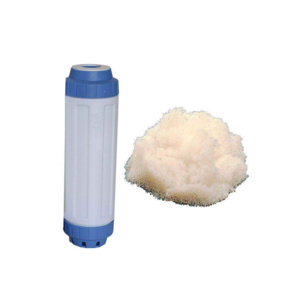 10 Inch Slimline Refillable Filter Cartridge with Tannin Removal Filter Media - H2O Warehouse