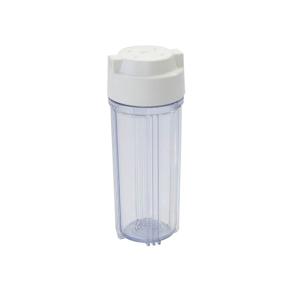 10 Inch Water Filter Housing, Clear, 3/4 Inch Port, Double O - Ring - H2O Warehouse