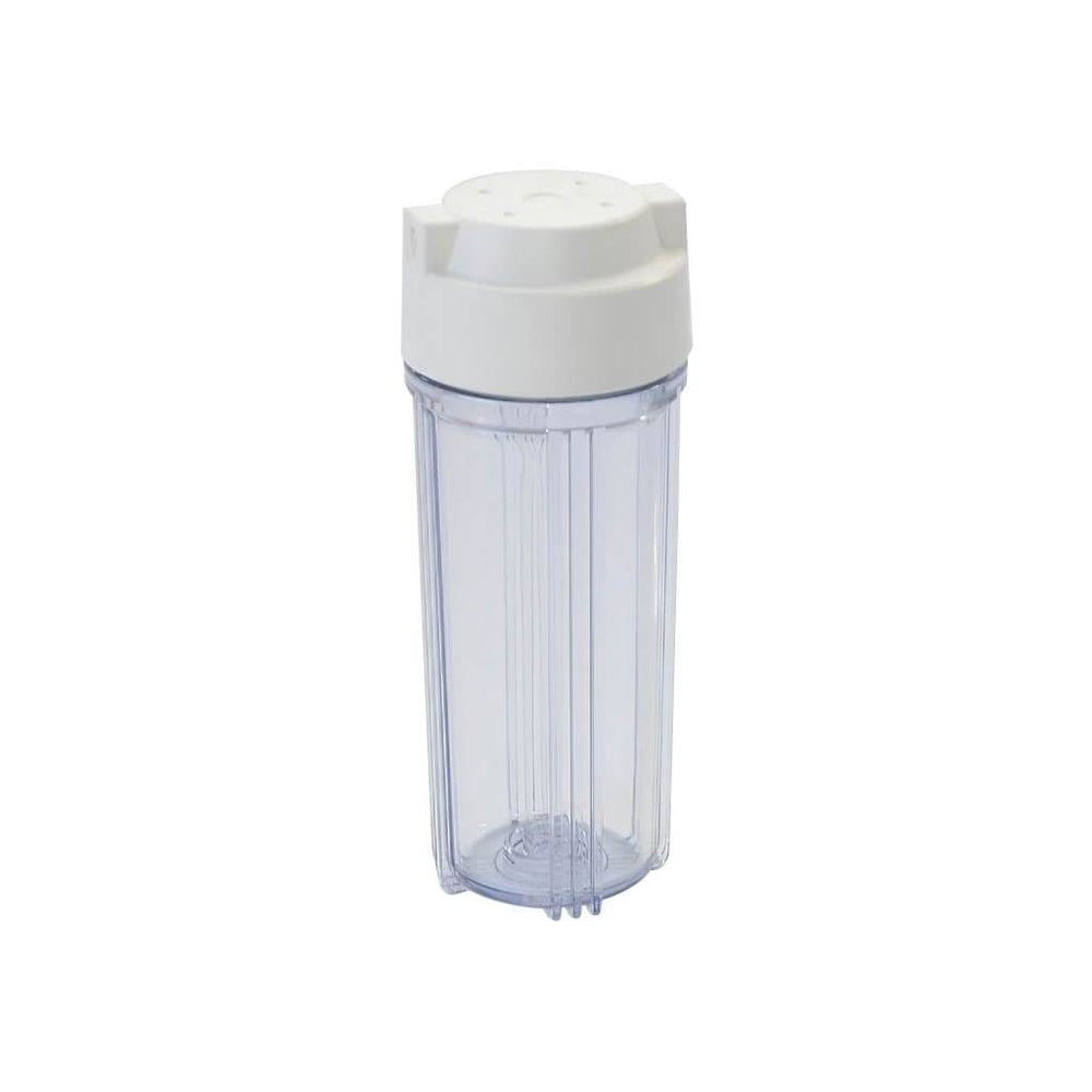 10 Inch Water Filter Housing, Clear, 3/4 Inch Port, Double O - Ring - H2O Warehouse