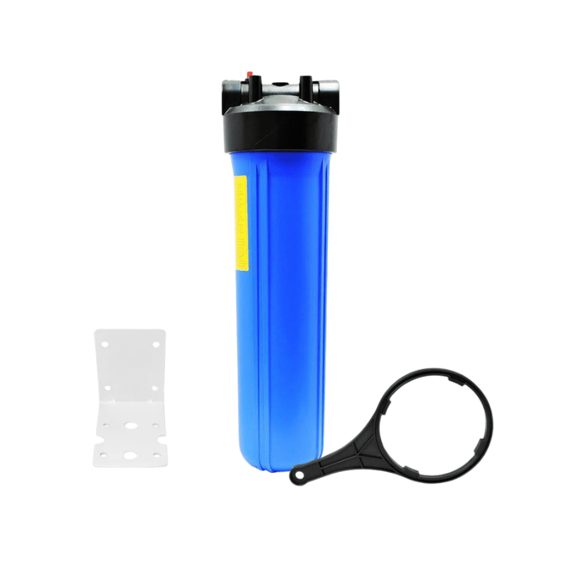 20 - Inch Big Blue Water Filter Housing with DBL O - ring, Bracket, Air Release & Spanner | 1” & 1½” Port Options | Eco & Premium Ranges - H2O Warehouse