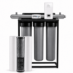 3-Stage 20-Inch Big Blue Stainless Steel Filtration System with 65W WONDER® UV Steriliser | 3.02 m³/h - H2O Warehouse