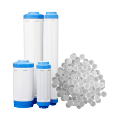 3 - Stage Big Blue Descale + UV Water Filtration System – 20 Inch, 2720 L/h (Sediment + Carbon Block + Siliphos + 55W UV) - H2O Warehouse