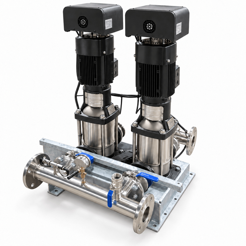 8 kW TESK SVM(T)10-100 Twin-Pump Booster Skid | 2 x 4 kW - H2O Warehouse