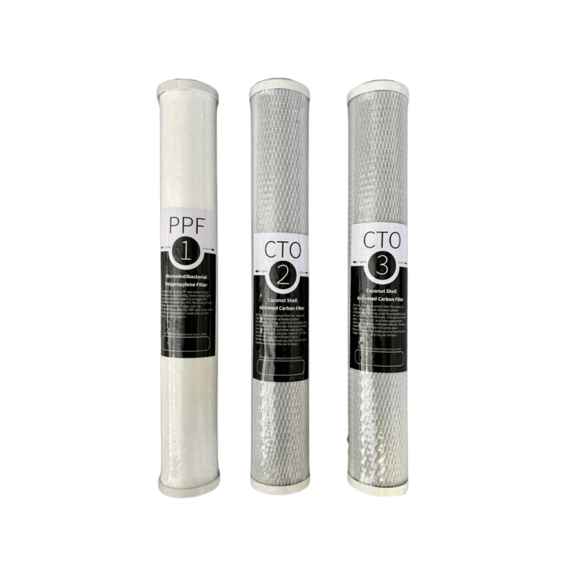 800GPD - RO Pre Filter Replacement Set excl Membrane | 1 x PP, 2 x CTO - H2O Warehouse