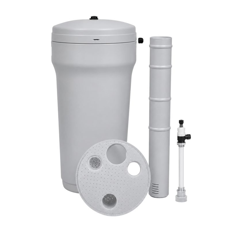 100 L grey brine tank complete with brine well, salt grid and safety brine valve