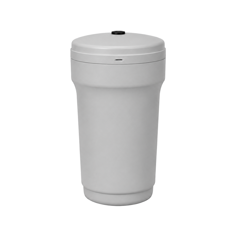 100 L round grey brine tank with lid
