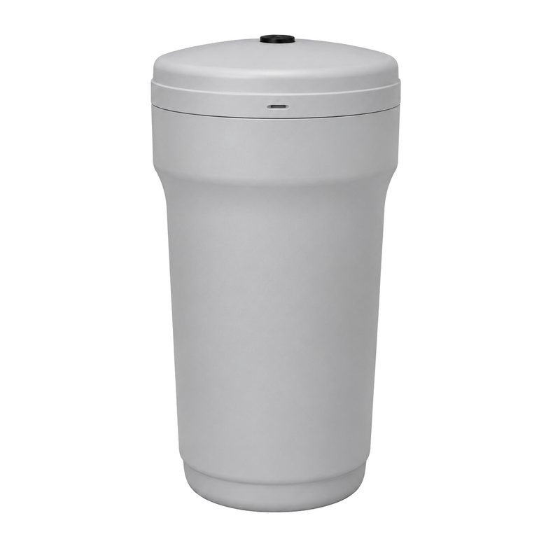 200 L round grey brine tank with lid