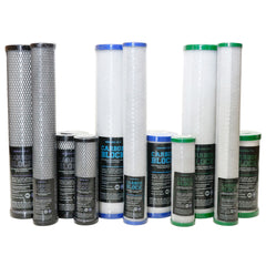 Carbon Block Filter Cartridges | 10" & 20" | Slimline & Big Blue | 500–1000mg/g Iodine Rating | NSF Certified