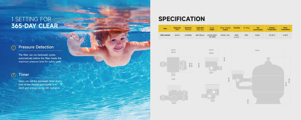 AQUAGEM iWash Automatic Multiport Valve | Wi - Fi Enabled with iGarden App Control - H2O Warehouse