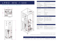 LPRO - B16 - 1500 Complete Industrial RO unit 250lts/hr Production incl 1 x ULP 4040 Membrane - H2O Warehouse