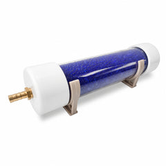 Ozone air dryer filter with white end caps and blue indicating silica gel