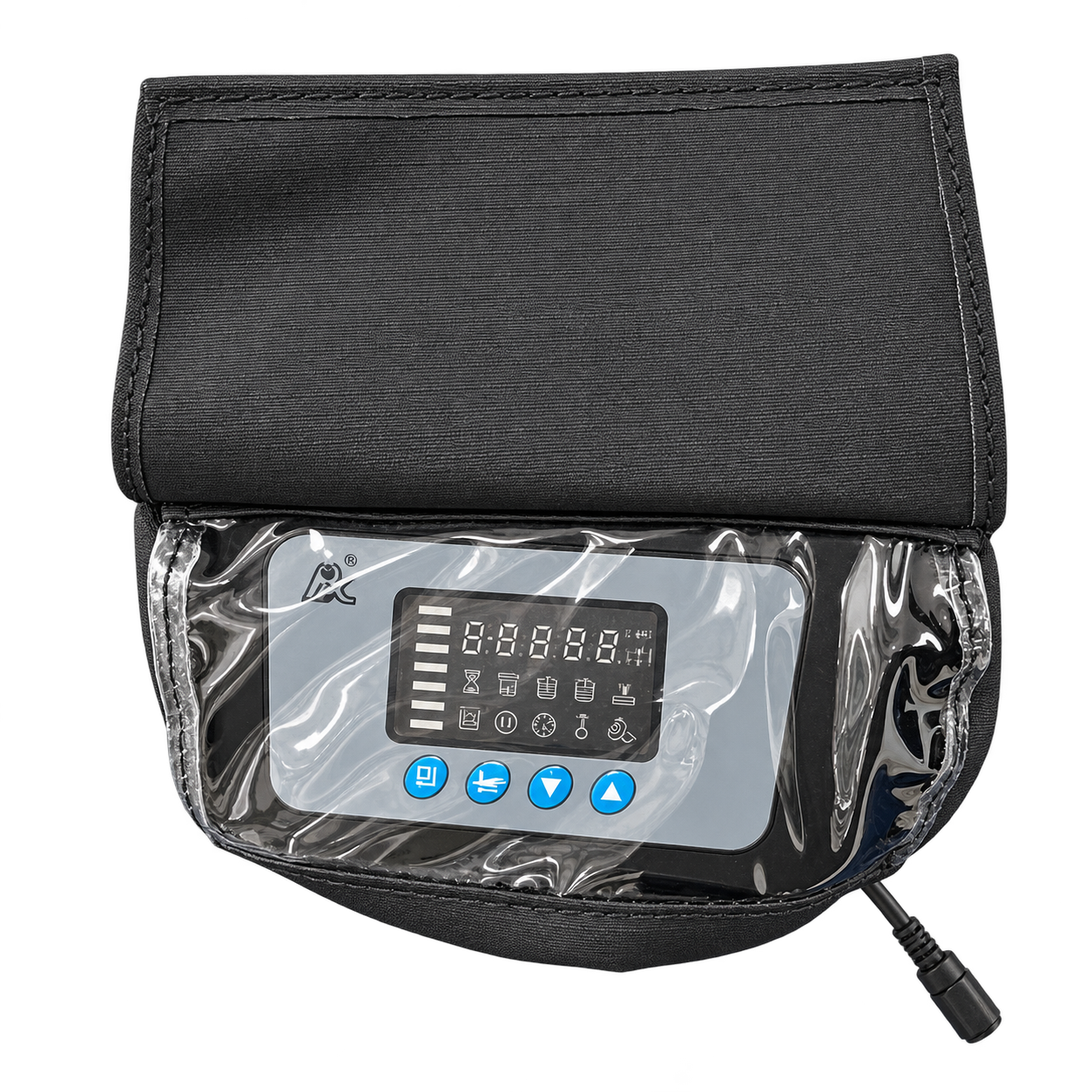 Runxin automatic valve head cover with clear control-panel viewing window
