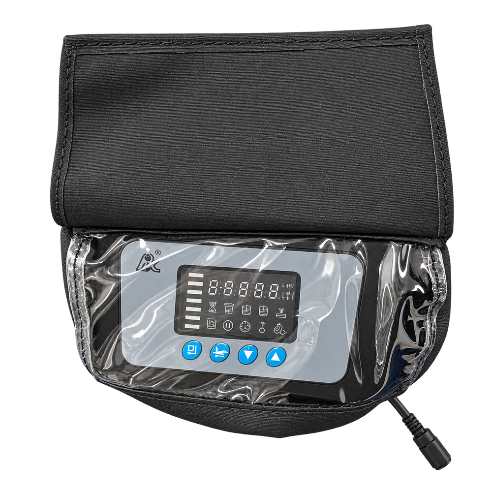 Runxin automatic valve head cover with clear control-panel viewing window