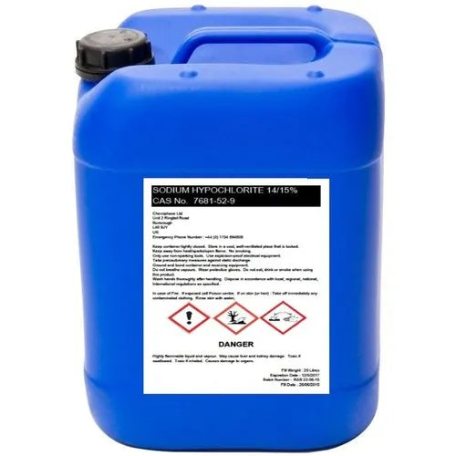 25 litre sodium hypochlorite liquid chlorine drum