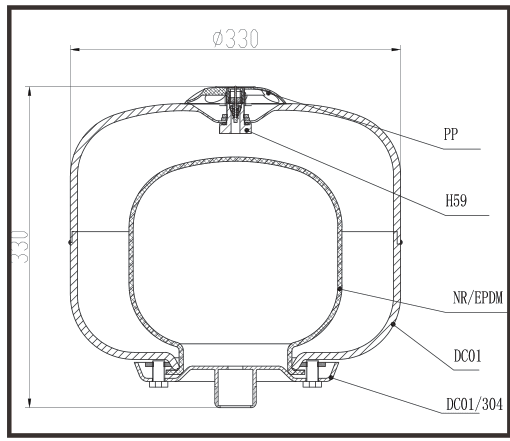 Vega VT024 Vertical Bladder Pressure Tank | 24 L - H2O Warehouse