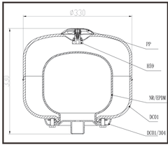 Vega VT024 Vertical Bladder Pressure Tank | 24 L - H2O Warehouse