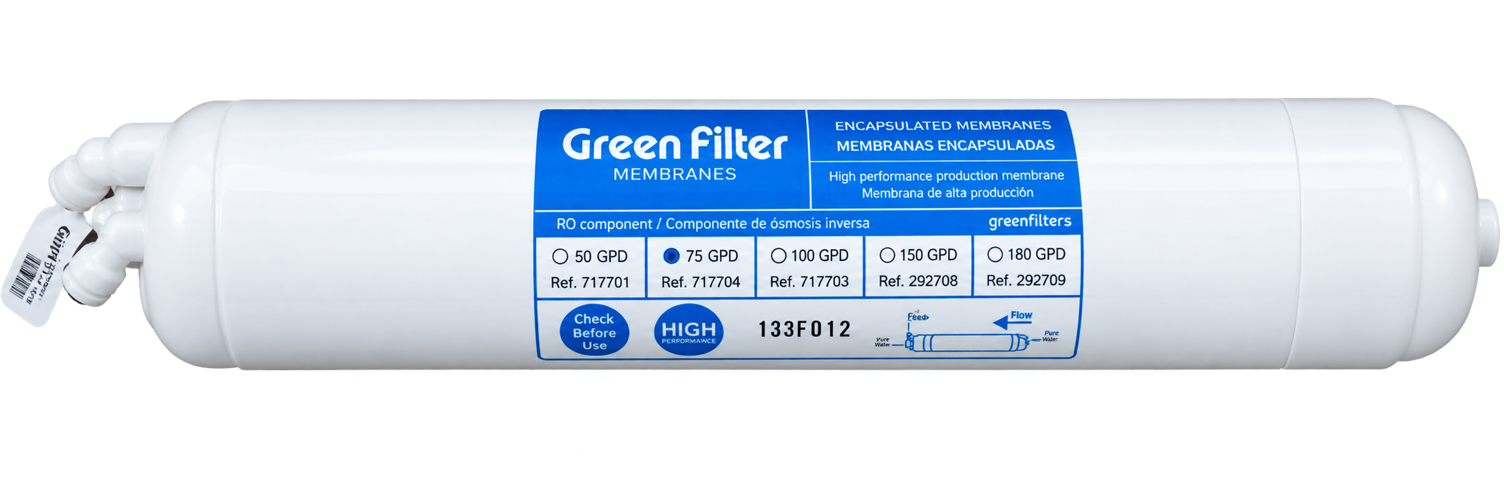 WCSA FT2-75 Green Filter 75 GPD encapsulated membrane for Puricom ZIP, supplier photograph